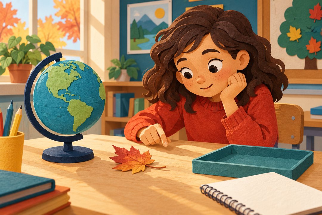 An illustrated Earth and explorer scene for investigating gravity