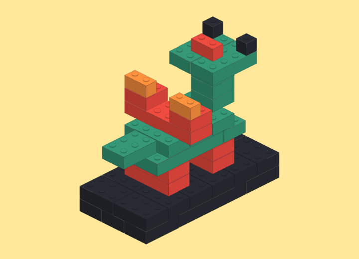An original colorful brick dragon